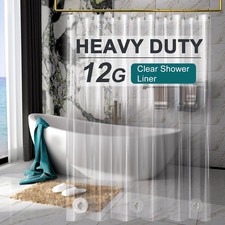 Heavy Duty Shower Curtain Liner 12 Gauge, Clear 72x84 with Grommets  Weighted S