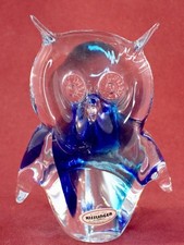KISSLINGER KRISTALL GLAS OWL ART GLASS FIGURE PAPERWEIGHT RATTENBERG AUSTRIA
