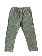 Todd Snyder Terry Pant 3-D Green Leaf Jacquard Viscose Blend Sz Medium