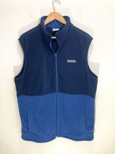 Columbia Men s Vest Size Large Blue Fleece Zip Up