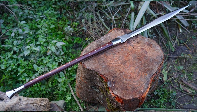 Custom Handmade Carbon Steel Blade Viking Spear Sword | Hunting Sword Camping