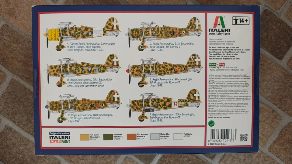 ✅ ITALERI 1437 - SCALA 1:72 FIAT C.R. 42 FALCO - BATTLE OF BRITAIN - Immagine 3 di 4