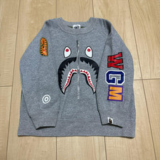BAPE KIDS A Bathing Ape Sweatshirt Cotton Gray Shark BABY MILO 110cm 5T Used