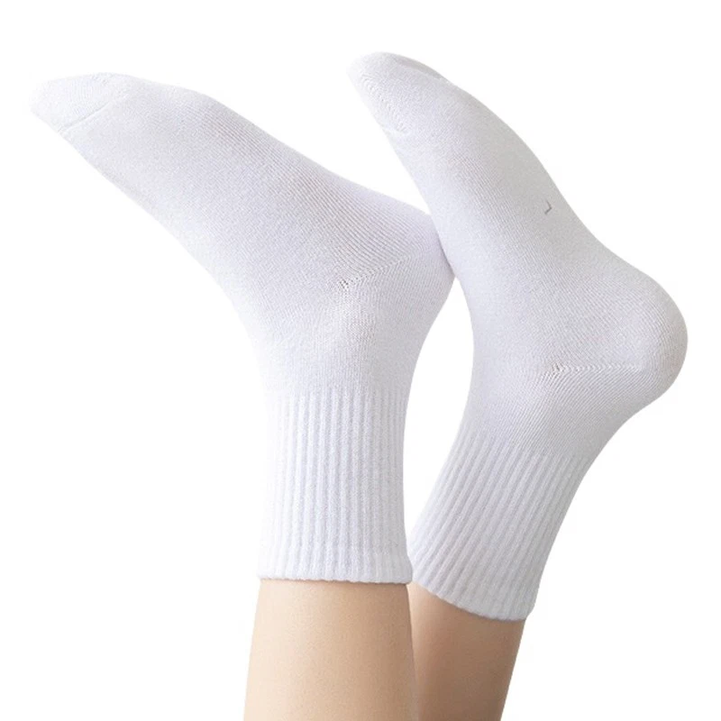 12 pares de calcetines cortos de tubo medio de algodón liso para estudiantes escolares niños niñas Foto 4 de 4