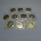 LOT OF 10 1962 PROOF FRANKLIN HALF DOLLAR 90 PERCENT SILVER COINS IN CELLO