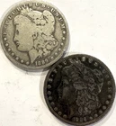 1884-O 1889-O Lot of 2 Morgan Silver Dollar $1 New Orleans Mint 90% Silver Coins