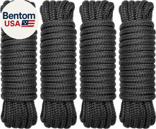 4 Pack 1/2" X 25' Dock Lines - Marine Grade Nylon Boat Rope with 12" Loop for Do