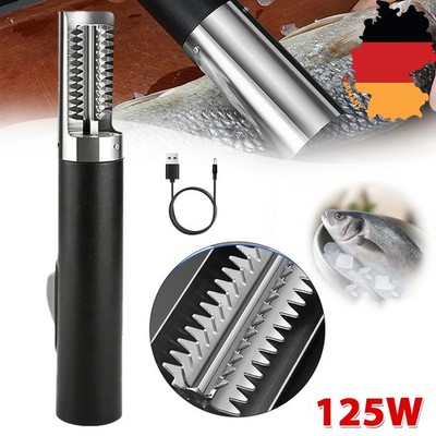 Elektrisch Fischentschupper 125W 20000U/min Kabellos 3000mAh Akku Schwarz