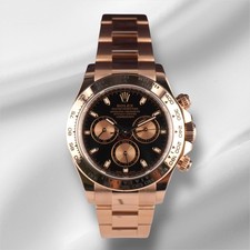 Rolex 40Mm Daytona Montre Pour Homme En Or Rose 18K Cadran Noir 116505