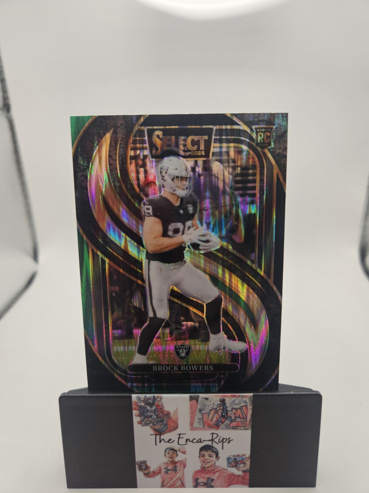 2024 Select - Premier Level Brock Bowers #118 Black & Green Shock Prizm (RC)