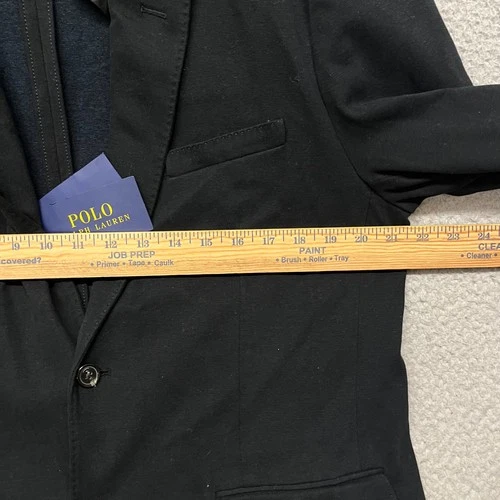 Polo Ralph Lauren Blazer Mens L Black Knit Preppy Classic Collegiate Cotton image 12