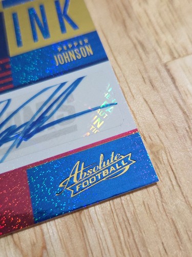 2018 Absolute PEPPER JOHNSON Iconic Ink Autograph #II-PJ New York Giants Auto - Bild 5 von 10