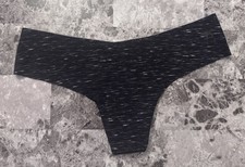 NWT VICTORIA'S SECRET PINK S MARLED STRIPE RAW EDGE RARE NO SHOW THONG PANTIES