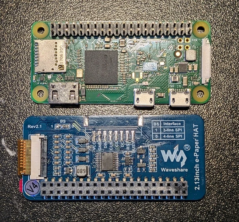 Raspberry Pi Zero W w/Header ver 1.1 Waveshare Eink V4 Pwnagotchi - Image 2 of 4