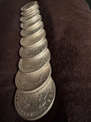 Half Roll Morgan Silver Dollars - AU/BU