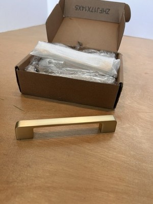 Lepatape 10 Pack 5'' Cabinet Pulls - Brushed Gold, Zinc Alloy, for Kitchen/Dre...