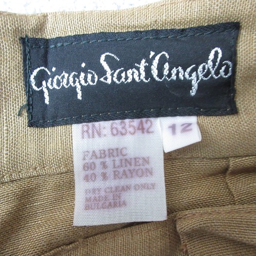 Vintage Giorgio Sant'Angelo Shorts Womens 12 Linen Blend Pleated High Rise 90s - Picture 5 of 9