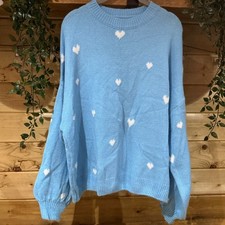 Made In Italy Pullover blau-weiß Herzmuster ...