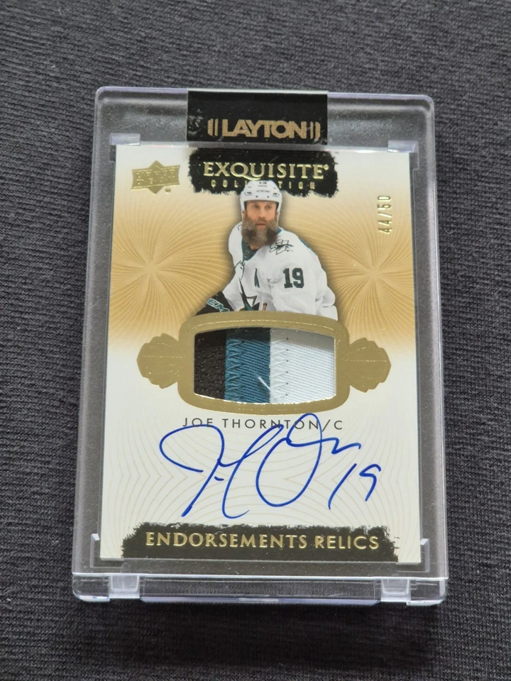 2023-24 The Cup Exquisite Collection Joe Thornton Auto Patch /50 Sharks