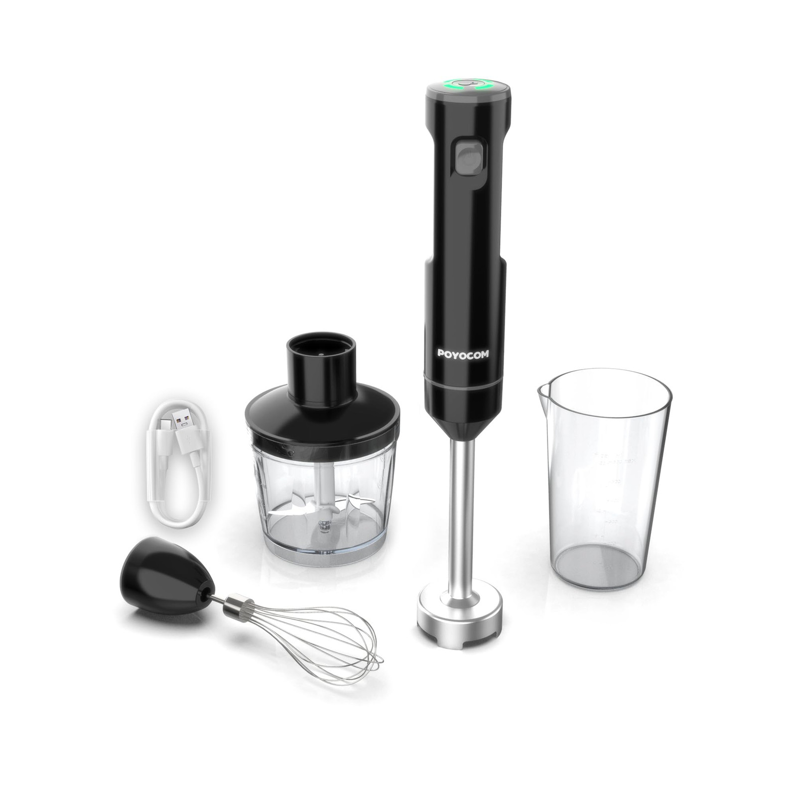 Frullatore a immersione senza fili, POYOCOM minipimer portatile ricaricabile, co
