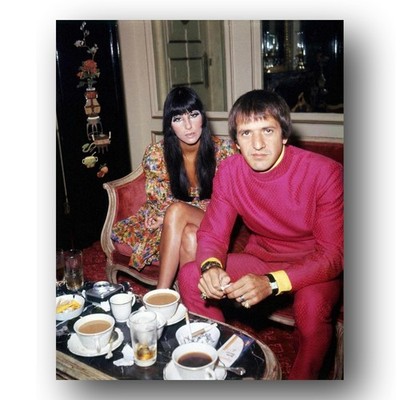 Sonny Bono, Cher Photo 8x10 1968 Pop Music Duo Publicity Still