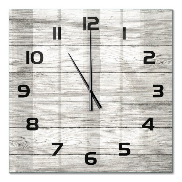Design-Glas-Wanduhr Glasuhr Aus Glas Holzhintergrund Schwarze Zeiger 60X60 Cm-image