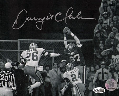 Dwight Clark Signed San Francisco 49ers The Catch B&W 8x10 Photo - (JSA COA)