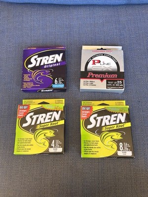 Fishing Line Lot of 4 Stren - 4lb - 6lb - 8lb Test New In Box + P Line  (38)