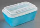 Vtg Pyrex Refrigerator Dish 502-B with Clear Lid 502-C – Primary Blue Turquoise