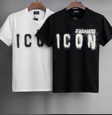 DSQUARED SCHWARZ-WEISS T-SHIRT MIT GRÖßEN S BIS XXL