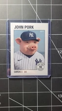 John Pork Rookie Baseball Card #00 Catcher Meme Parody TheAlexStudio Sports Card