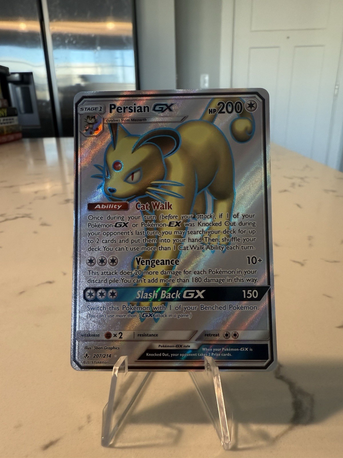Persian GX Full Art - Sun & Moon Unbroken Bonds 207/214 NM Condition