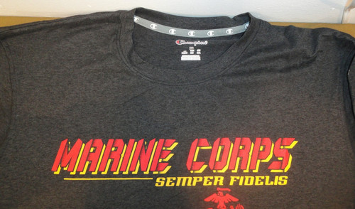 DISCONTINUED U.S. MARINE CORPS SEMPER FIDELIS W/ EGA LS GRAY SHIRT MENS XL