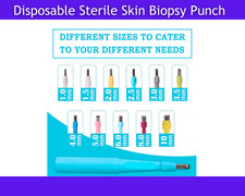 30 PCS Disposable Sterile Biopsy Punch Dermal Piercing Tools Micro Skin Punch