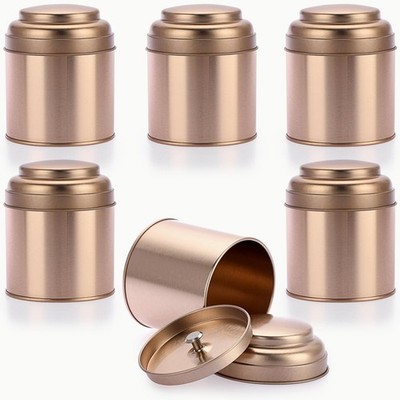 Pack of 6 Tea Tins Canister with Airtight Double Lids 8 fl oz Loose Leaf Tea ...