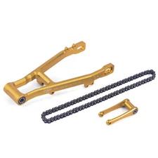 GPM Alum 7075 Extend Swing Arm (+30mm) + Pull Rod + Chain Gold : 1/4 Promoto-MX