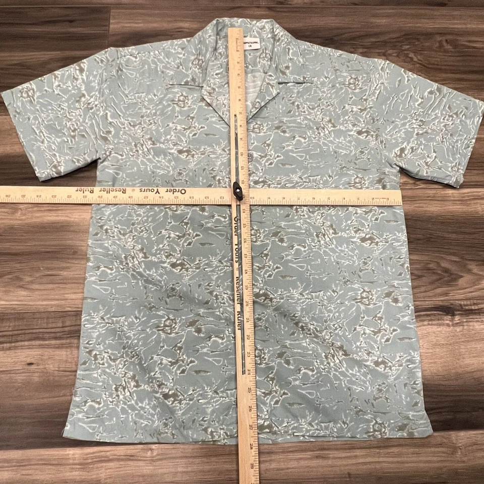 Rip Curl Shirt Mens Medium 14 Short Sleeve Button Up Green / Blue - Image 4 of 4