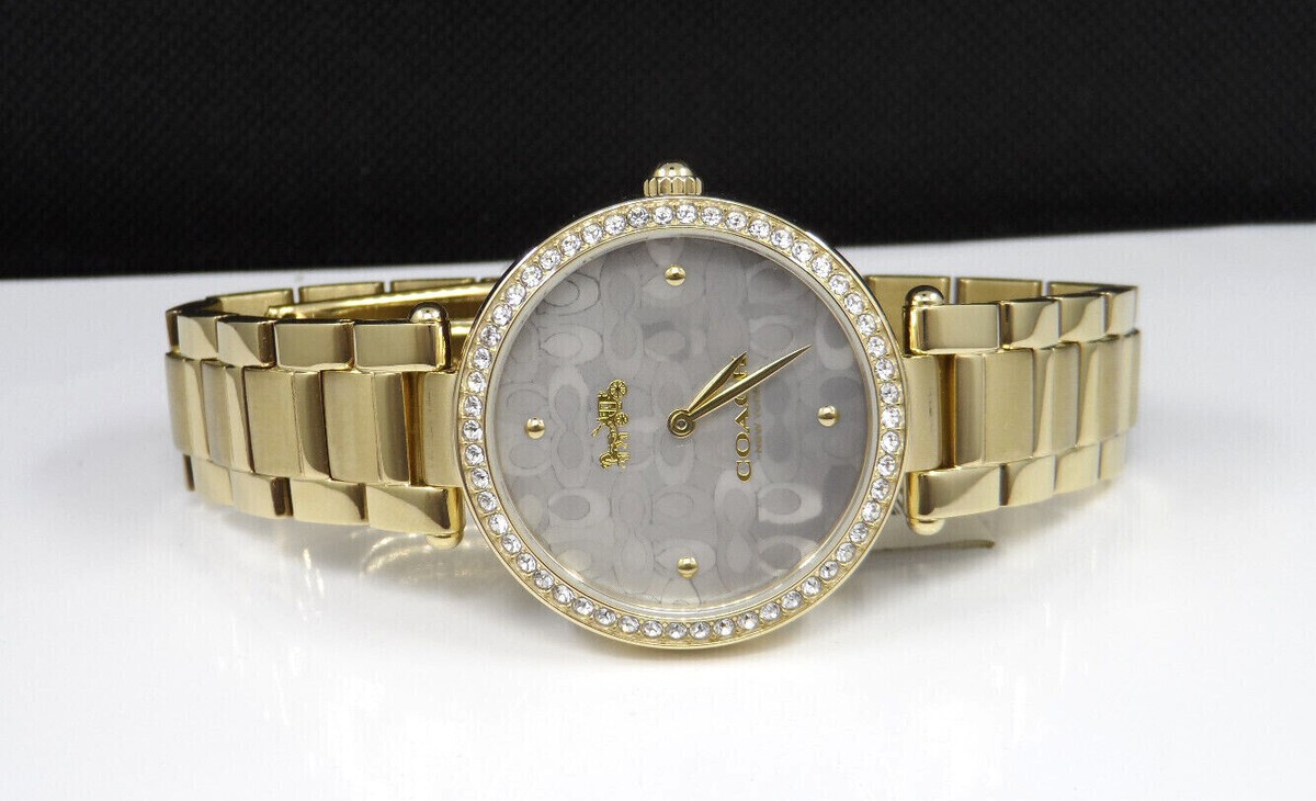 Coach Park 14503222 Crystal Accents Gold Tone Stainless 