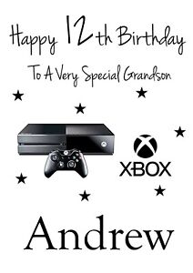 Gamer Xbox Frere Fils Petit Fils Personnalisees Carte D Anniversaire Tout Age Livraison Gratuite Ebay