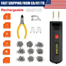 Rechargeable Hot Stapler Car Bumper Fender Fairing Welder Gun with 600 Staples