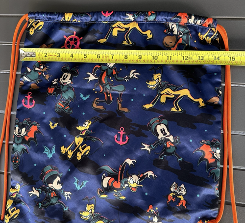 2023 Disney Cruise Line Halloween Spooky Time Blue Character Drawstring Bag Used - Picture 10 of 10