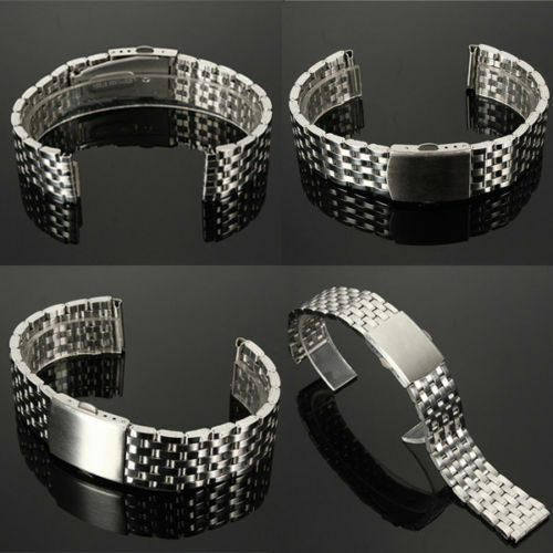 Edelstahl Uhrenarmband Uhren Armband Uhrenband Metall Uhrband Silber 18/20/22mm - Afbeelding 6 van 6