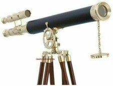 Antique Maritime Navy Telescope Nautical 39'' With Tripod Floor Standing Decor