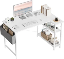 L Shaped Desk, 40" Small Reversible Corner Computer Desk with 40 inch White