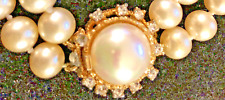 CHRISTIAN DIOR GERMANY 1970 2 STRANDS FAUX PEARLS NECKLACE  PEARL CLASP w RS
