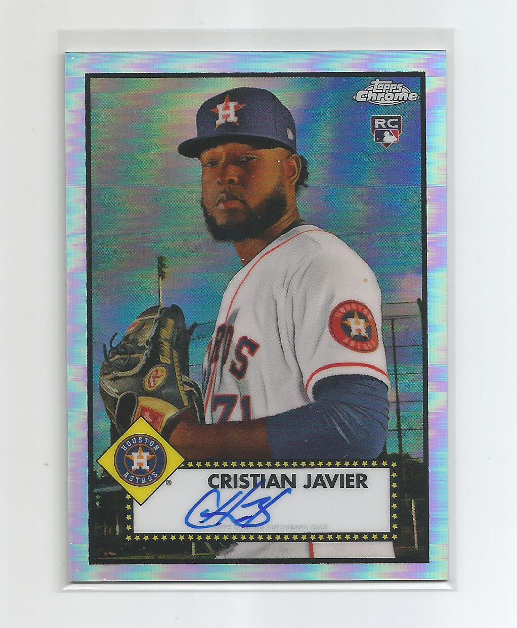 CRISTIAN JAVIER 2021 Topps Chrome AUTO REFRACTOR RC /199 Platinum Anniversary