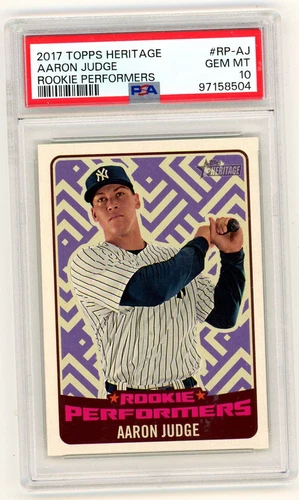 AARON JUDGE 2017 TOPPS HERITAGE RC PERFORMERS #RP-AJ ROOKIE RC PSA 10