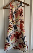 Abercrombie & Fitch Floral Fit and Flare Spring Summer Dress Back Cut Out Sz XS