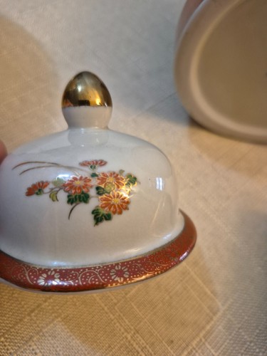 Vintage 1979 Satsuma Japan Red and Gold Peacock 7 Piece Set Free Shipping - Picture 13 of 22