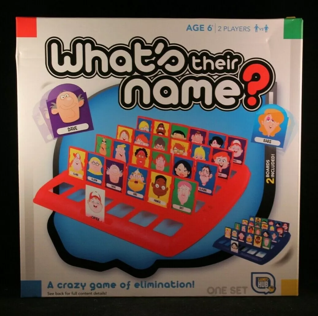 What's Their Name? - by Game Hub - 2 Game Boards - Age 6 - 2 Players for  sale online